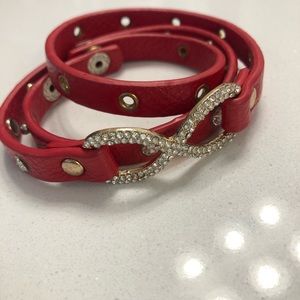 Red Leather wrap bracelet